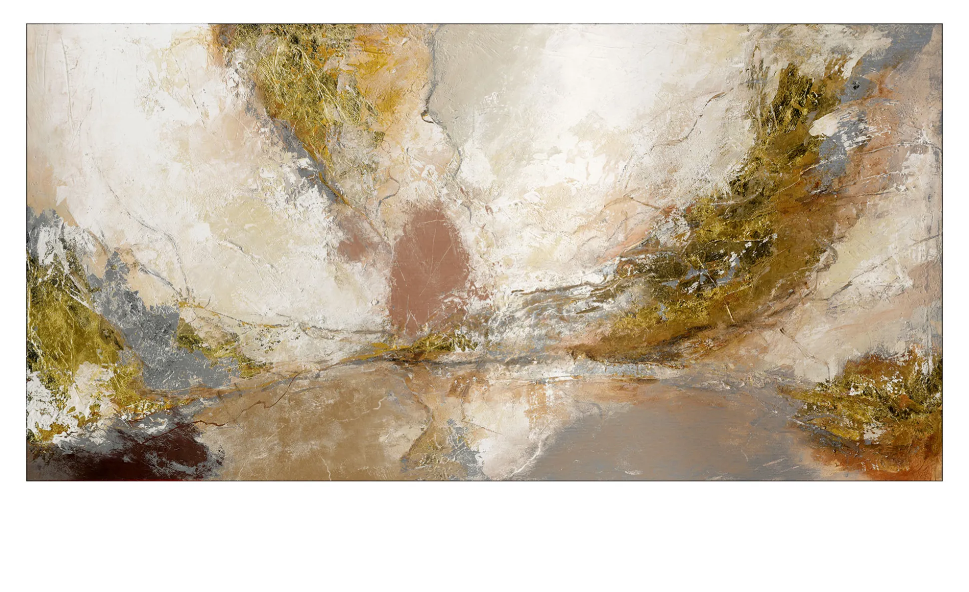 Alubild Brown-Silver-Gold 50 x 100 cm