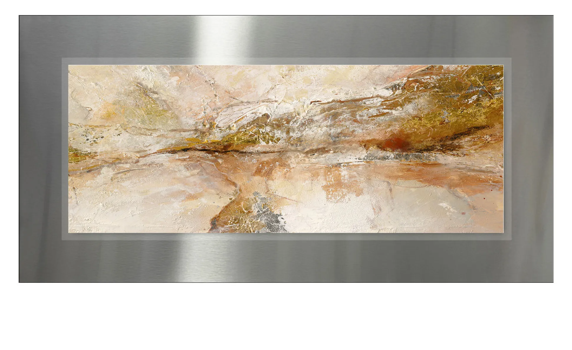 Alubild Brown-Silver-Gold 50 x 100 cm