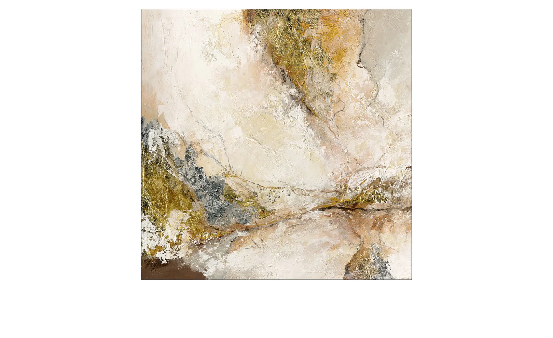 Alubild Brown-Silver-Gold- 98 x 98 cm