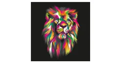 Alubild Colorful Lion Head 98 x 98 cm