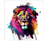Glasbild Colorful Lion Head 30 x 30 cm