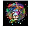 Glasbild Colorful Lion Head 30 x 30 cm