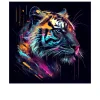 Glasbild Colorful Tiger Head 30 x 30 cm