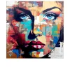 Glasbild Colorful Woman Portrait 50 x 50 cm