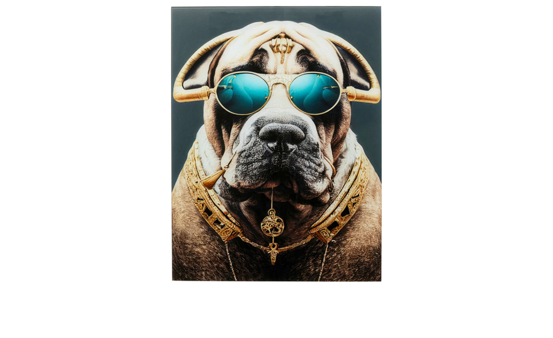 Glasbild Fashion Dog 60 x 80 cm