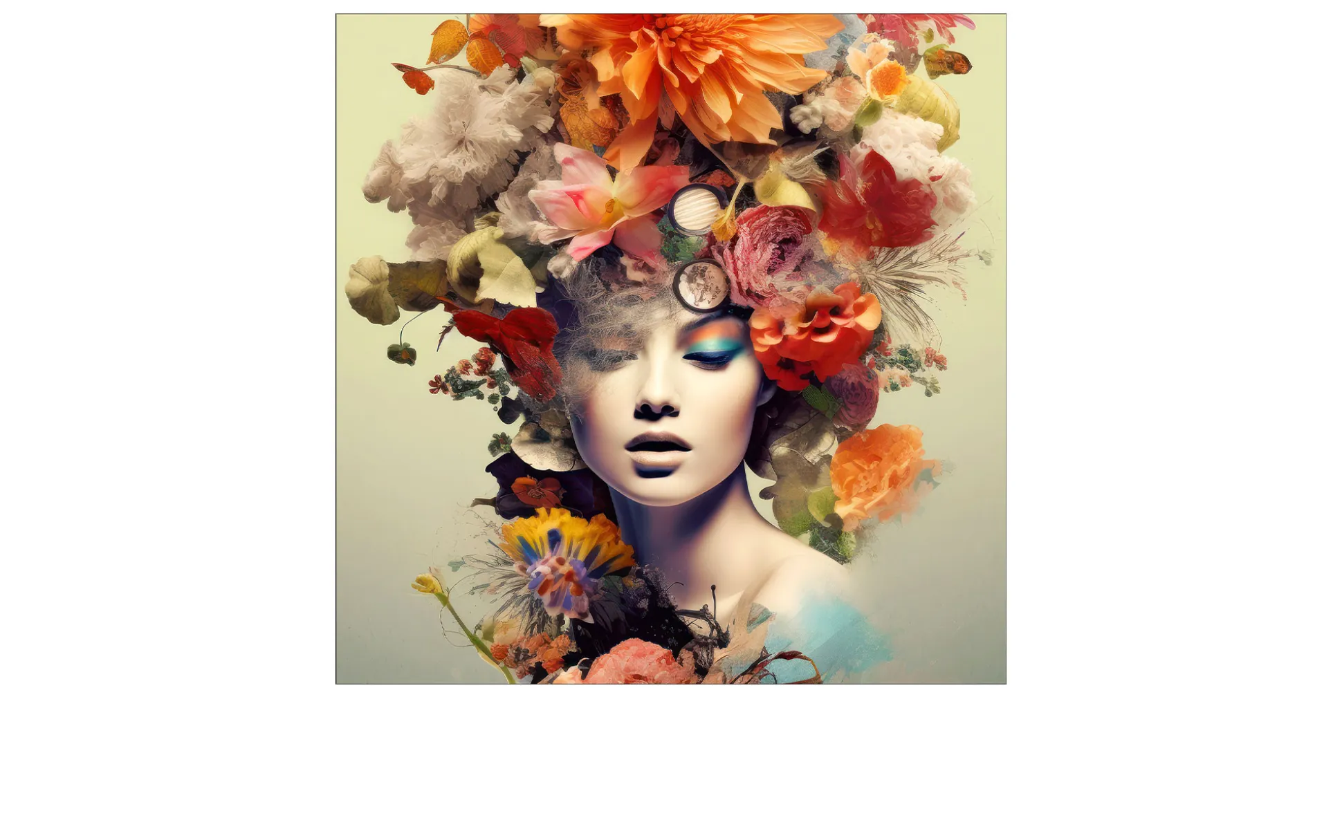 Glasbild Flowers On Her Head 30 x 30 cm
