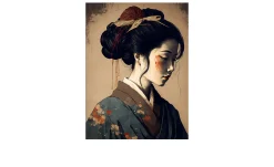 Glasbild Geisha 60 x 80 cm