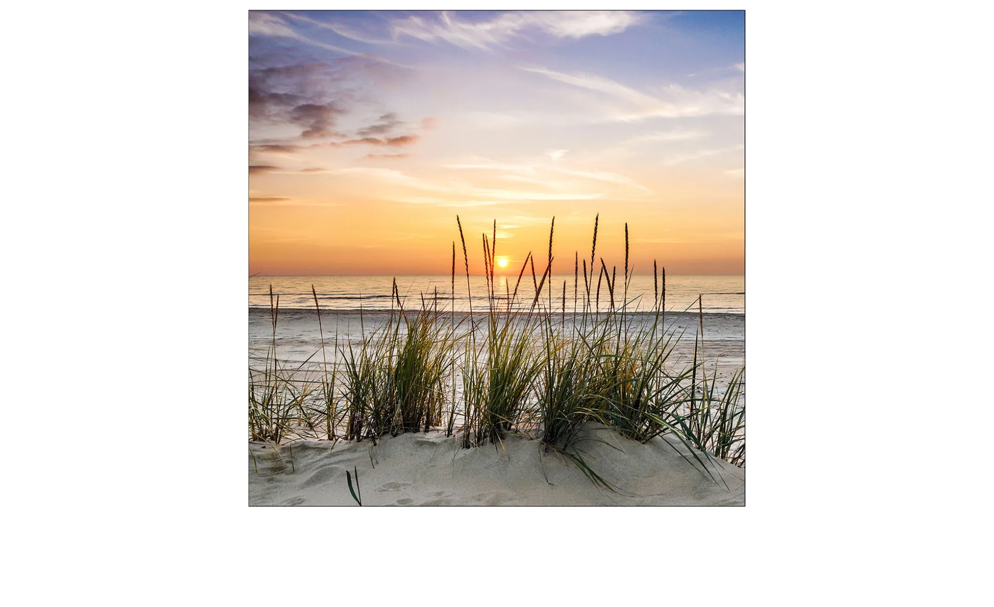 Glasbild Lonely Dune 20 x 20 cm