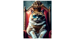 Glasbild The Cat is King 60 x 80 cm