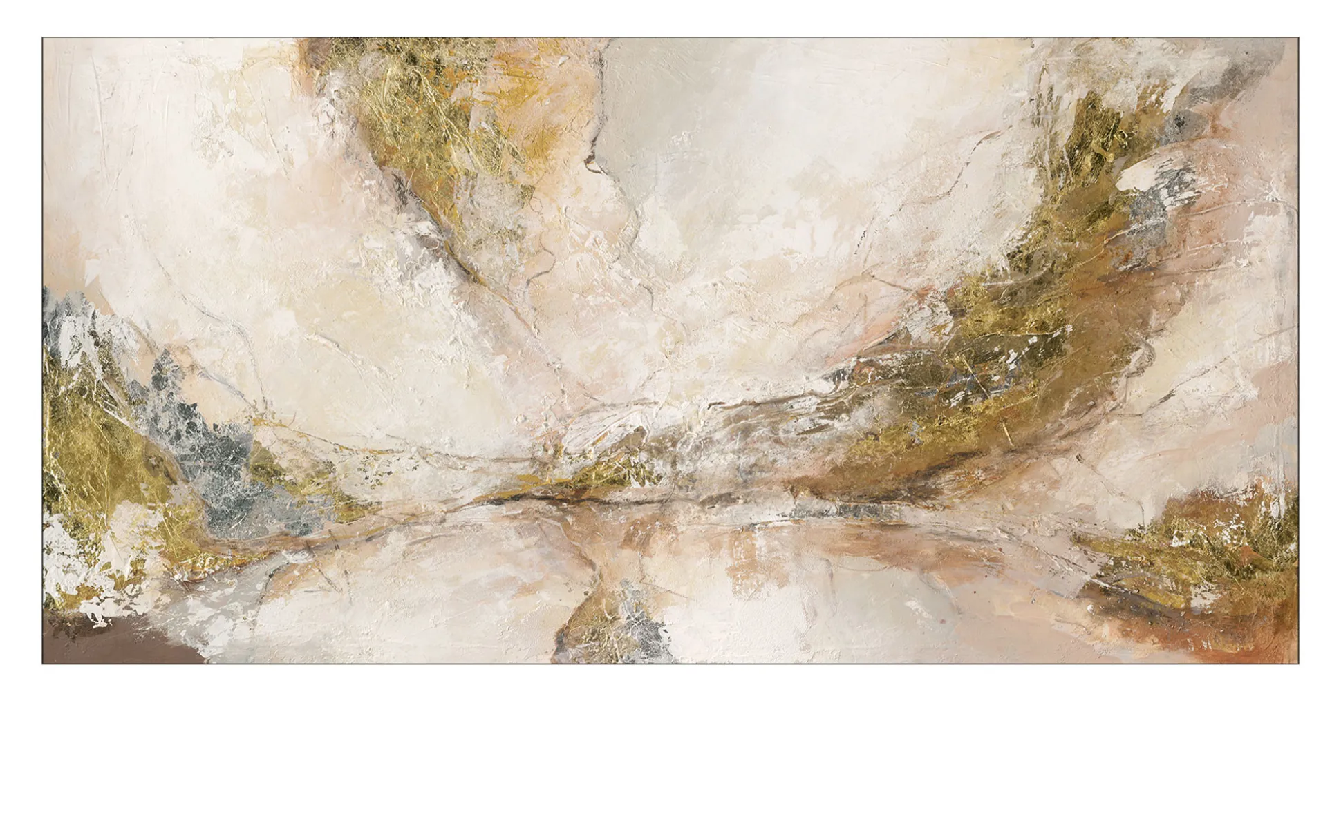 Handpainting Brown-Silver-Gold 90 x 180 cm