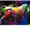 Handpainting Colourful Bull 90 x 180 cm
