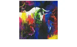 Handpainting Colourfull Bulls 40 x 40 cm