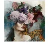 Handpainting Original Flower Face 40 x 40 cm