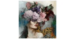 Handpainting Original Flower Face 40 x 40 cm