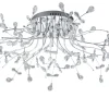 LED-Deckenleuchte Crystal 77 cm