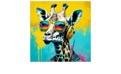 Leinwandbild Animals with Headphones 30 x 30 cm
