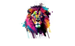 Leinwandbild Colorful Lion Head IV 27 x 27 cm