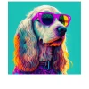 Leinwandbild Dog with Sunglasses 30 x 30 cm