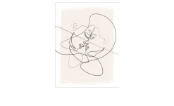 Leinwandbild Line Art Face 60 x 80 cm