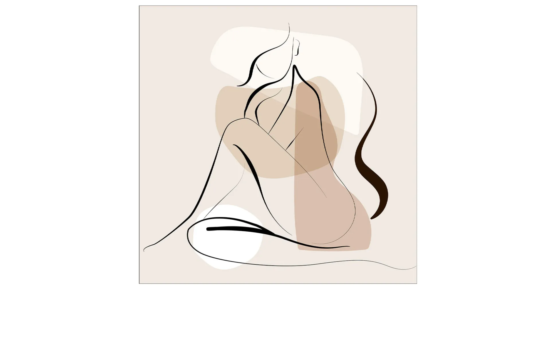 Leinwandbild Line Art Woman 30 x 30 cm