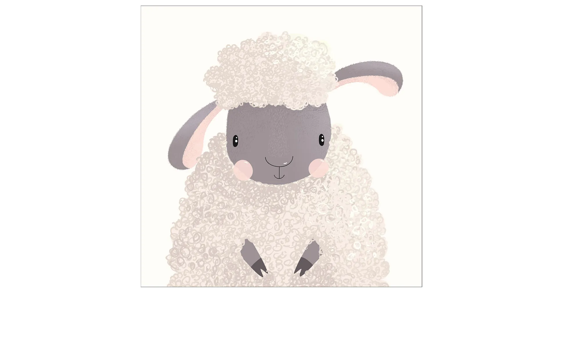 Leinwandbild Little Lamb 30 x 30 cm