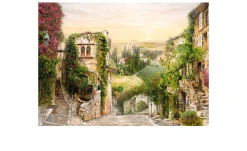 Leinwandbild Mediterranes Dorf 84 x 116 cm