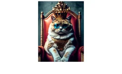 Leinwandbild The Cat Is The King 57 x 77 cm