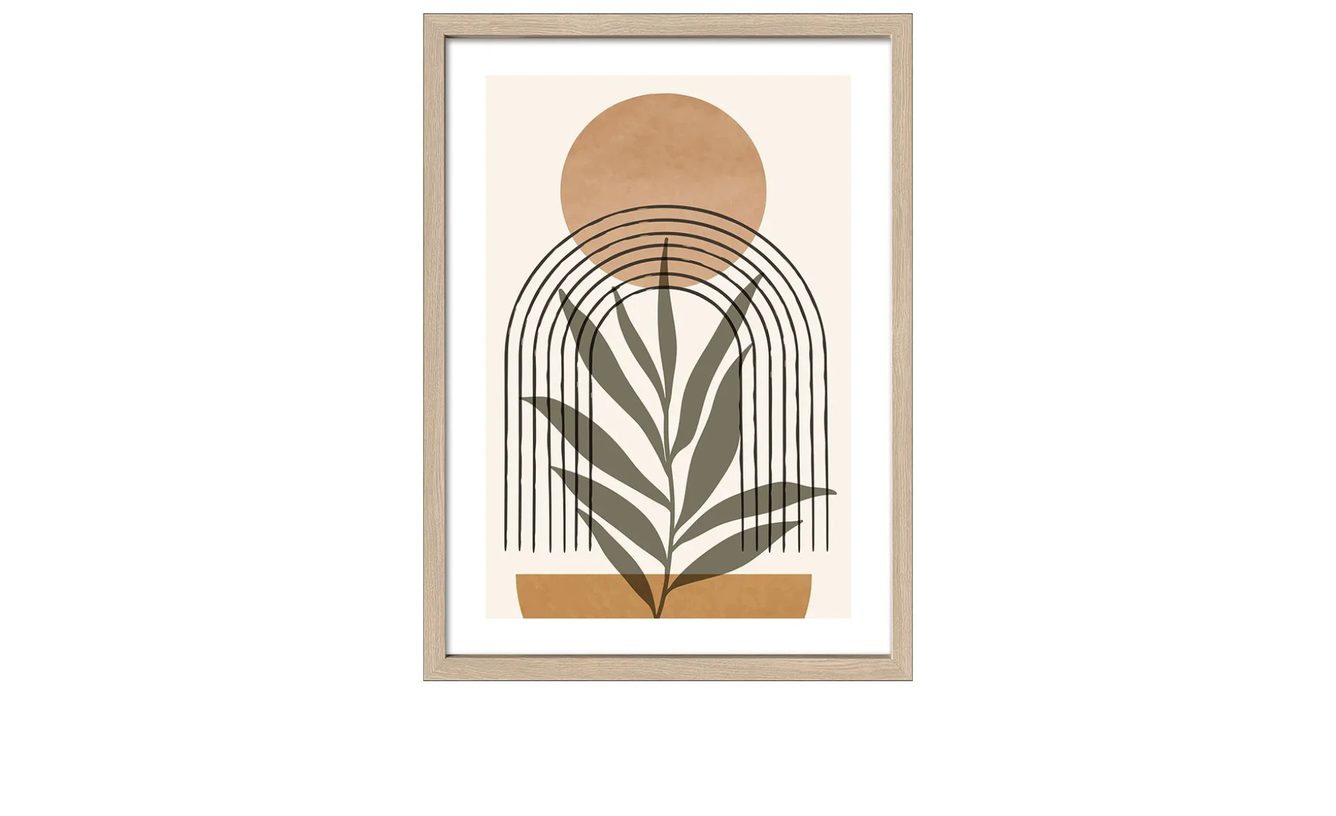 Rahmenbild Abstract Shapes And Leaves II 55 x 75 cm