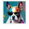 Rahmenbild Dog with Sunglasses 53 x 53