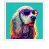 Rahmenbild Dog with Sunglasses 33 x 33 cm