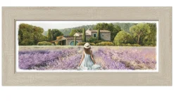 Rahmenbild Durch das Lavendelfeld 30 x 80 cm