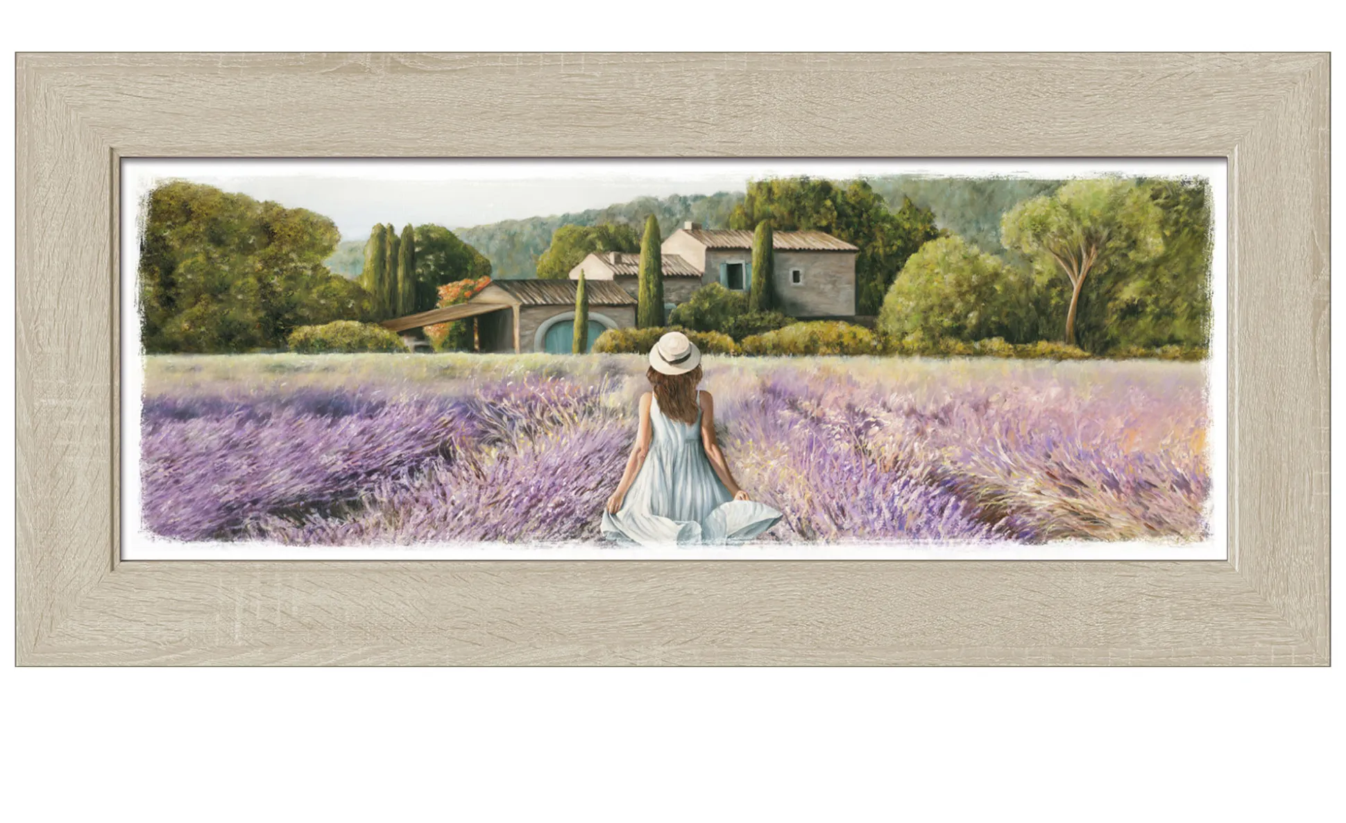 Rahmenbild Durch das Lavendelfeld 30 x 80 cm