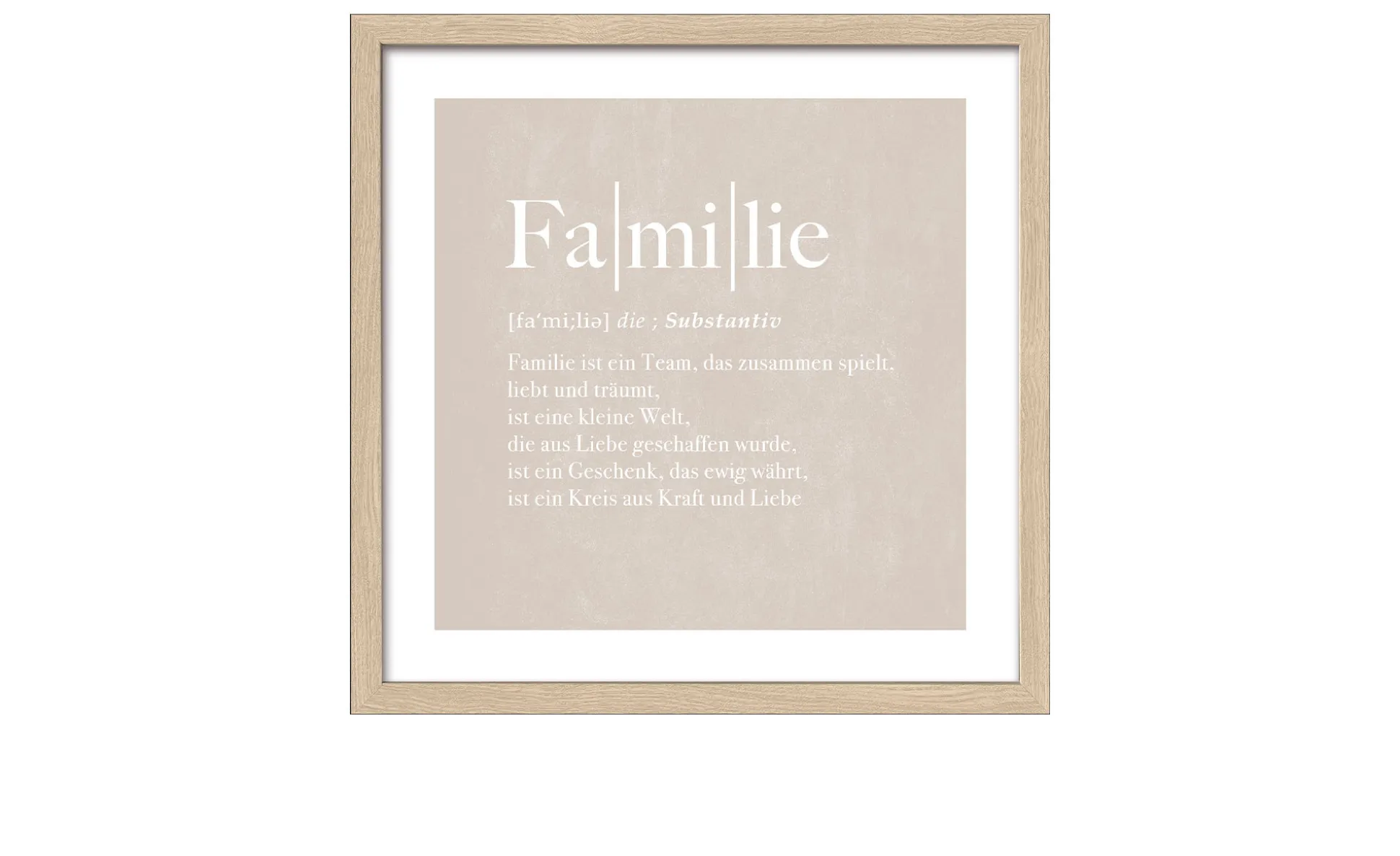 Rahmenbild Familie 33 x 33 cm