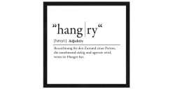 Rahmenbild Hangry 33 x 33 cm