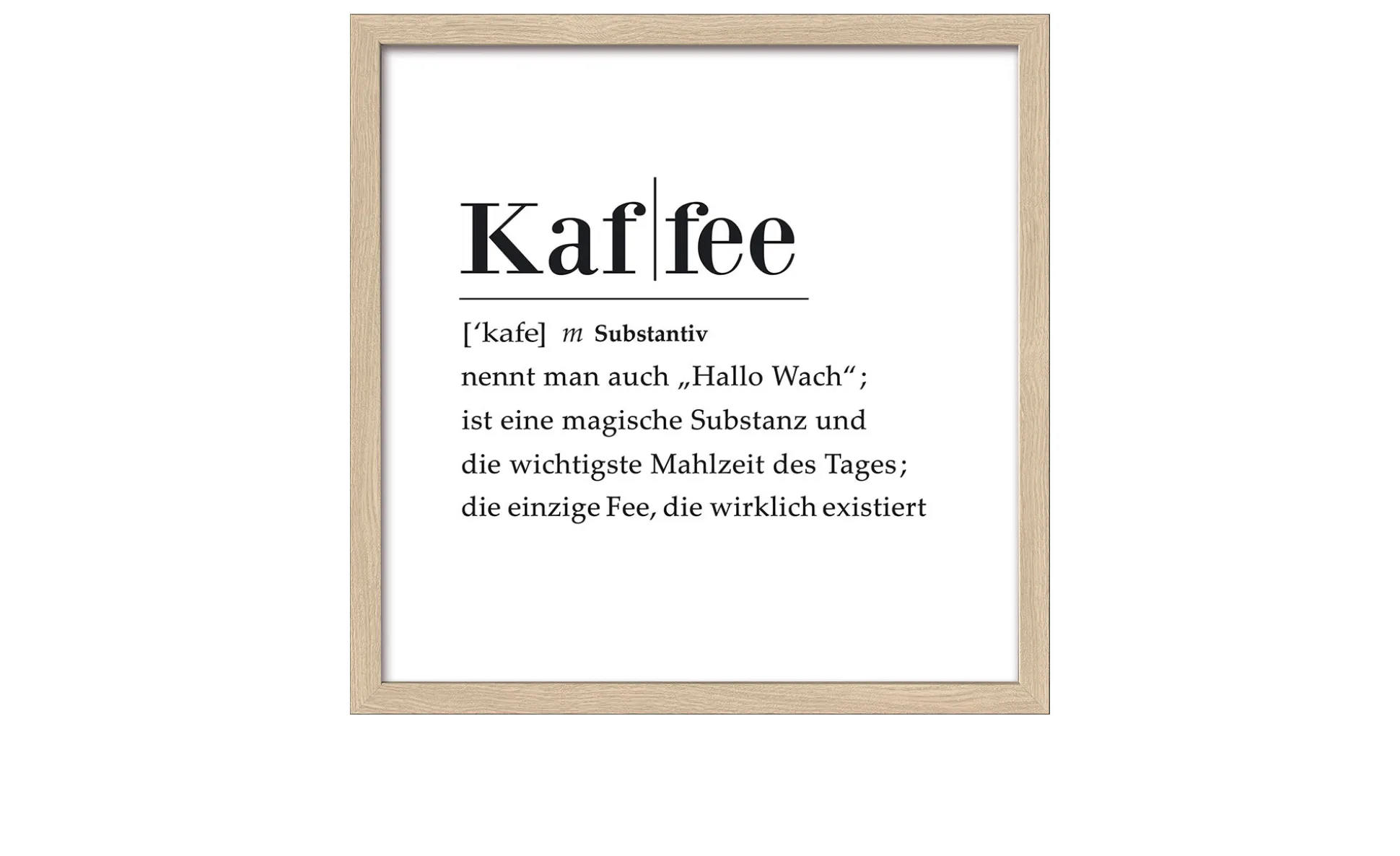 Rahmenbild Kaffee Definition 33 x 33 cm
