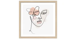 Rahmenbild Line Art Faces 33 x 33 cm
