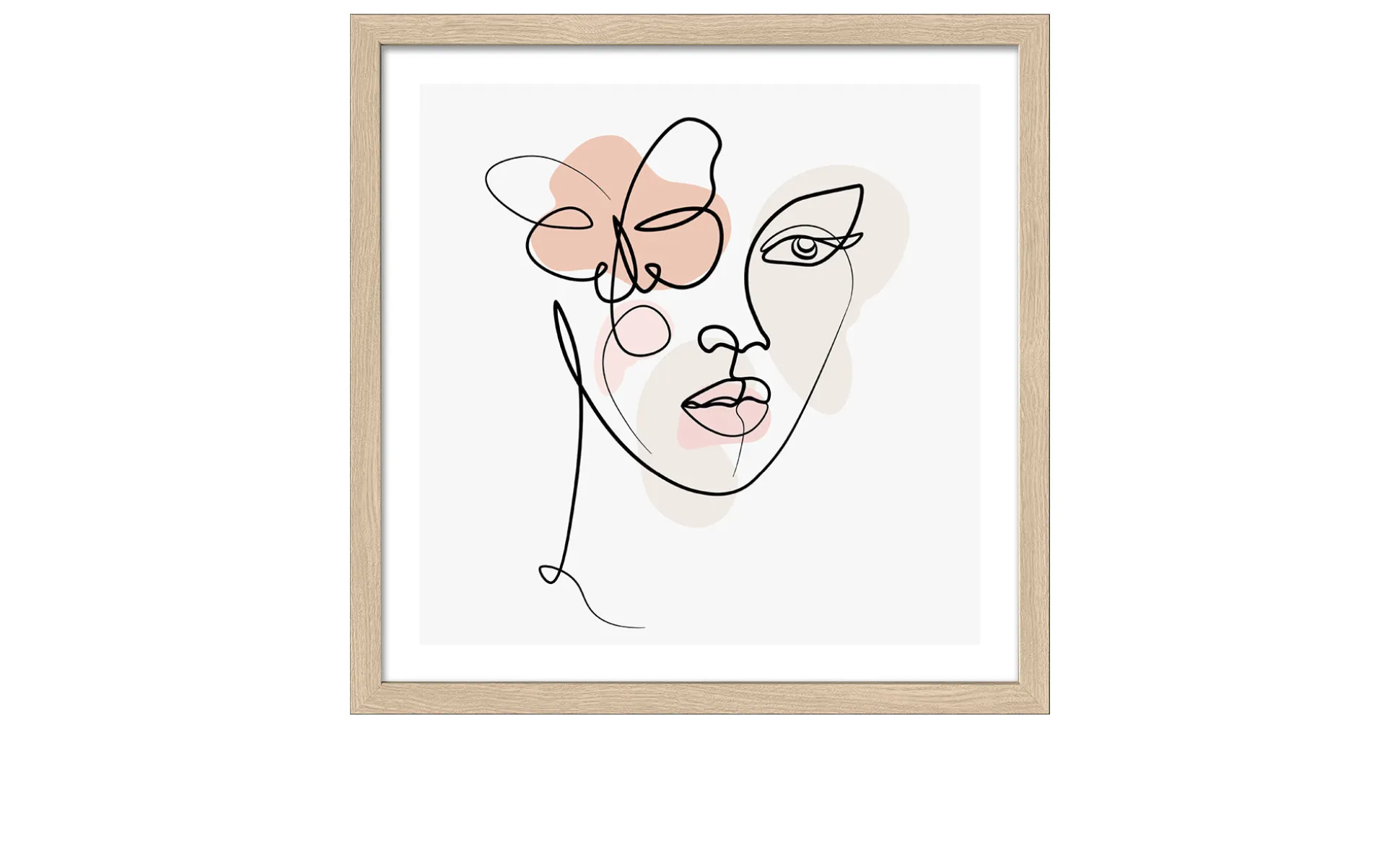 Rahmenbild Line Art Faces 33 x 33 cm