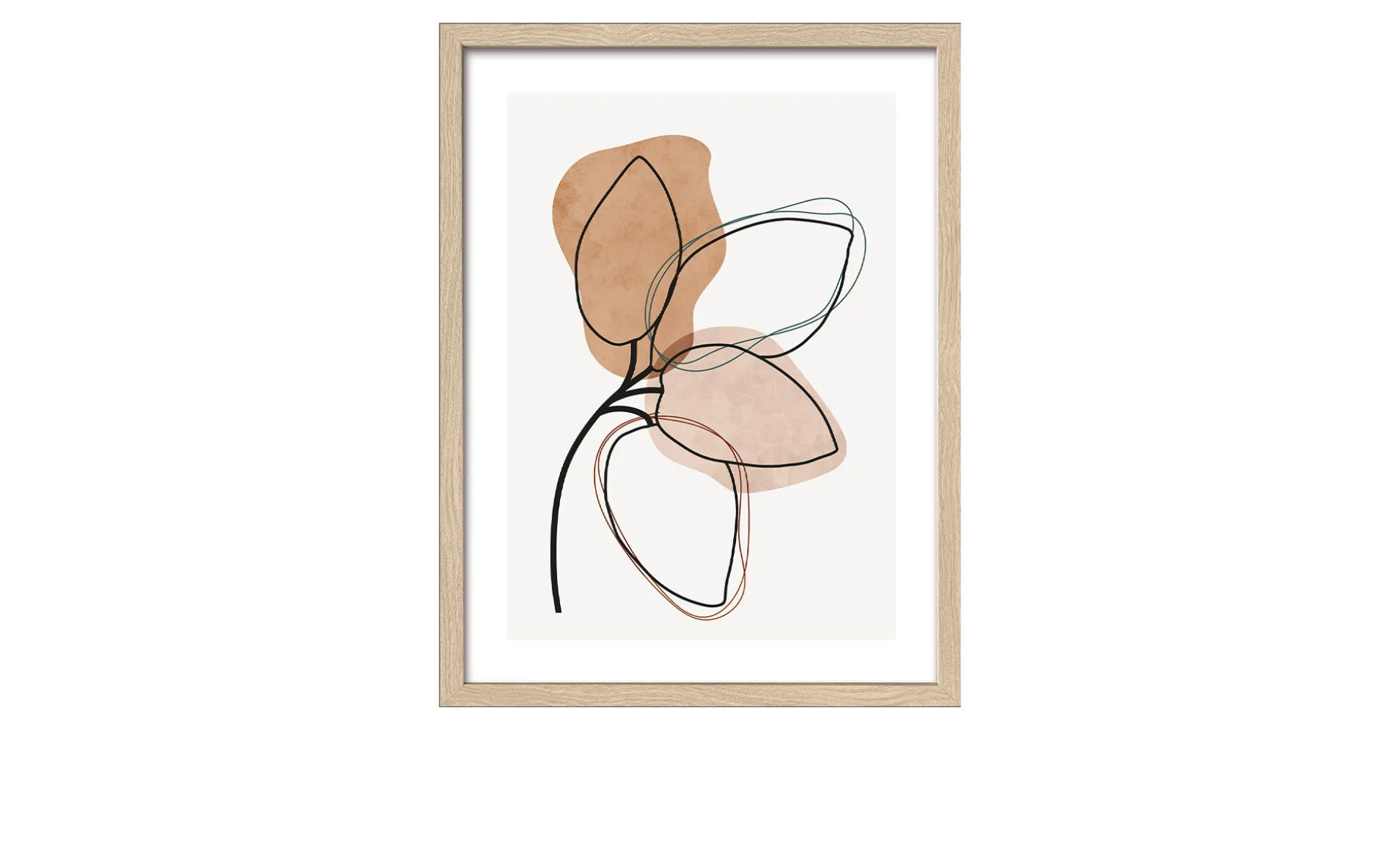 Rahmenbild Line-Art Leaves 33 x 43 cm