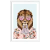 Rahmenbild Lion With Glasses I 75 x 105 cm