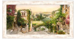 Rahmenbild Mediterranes Dorf 69 x 129 cm