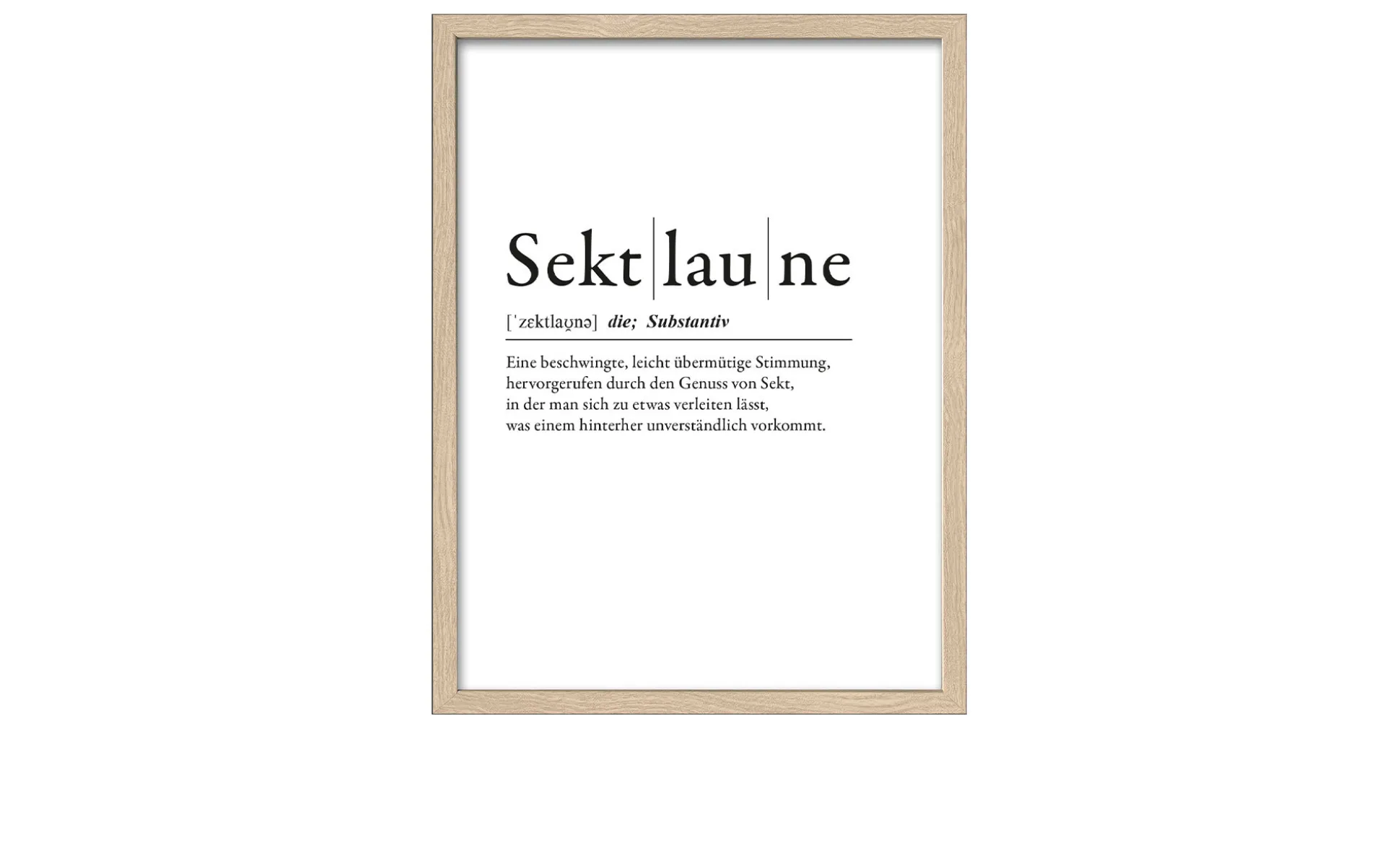 Rahmenbild Sektlaune 33 x 43 cm