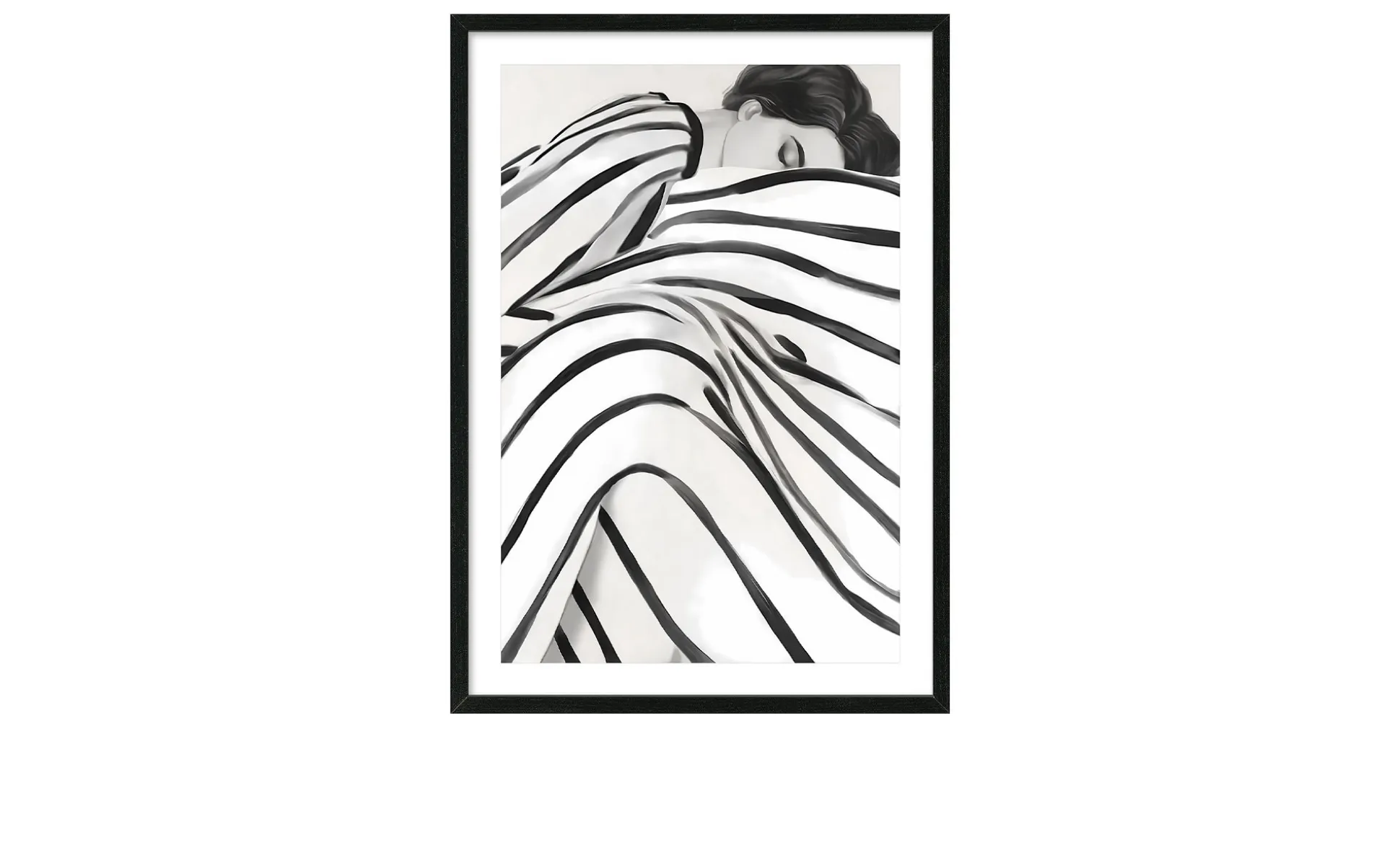 Rahmenbild Sleeping In Stripes 75 x 105 cm