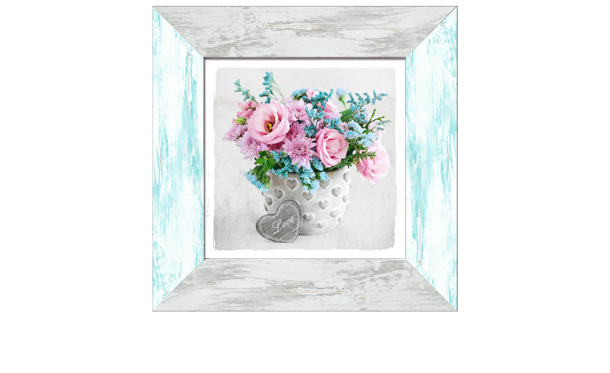 Rahmenbild Vase with colorful Bouquet 44 x 44 cm