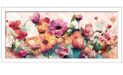 Rahmenbild Watercolor Flowers 60 x 130 cm
