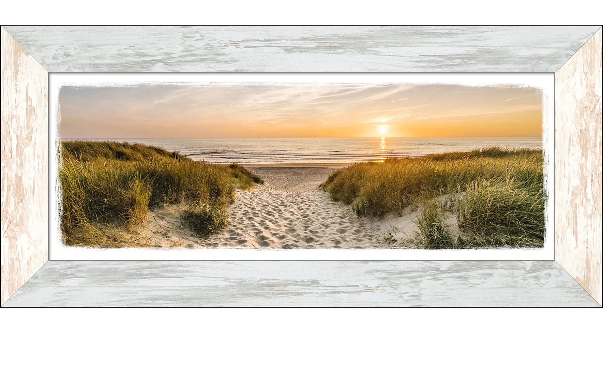 Rahmenbild Weg zum Strand 44 x 94 cm