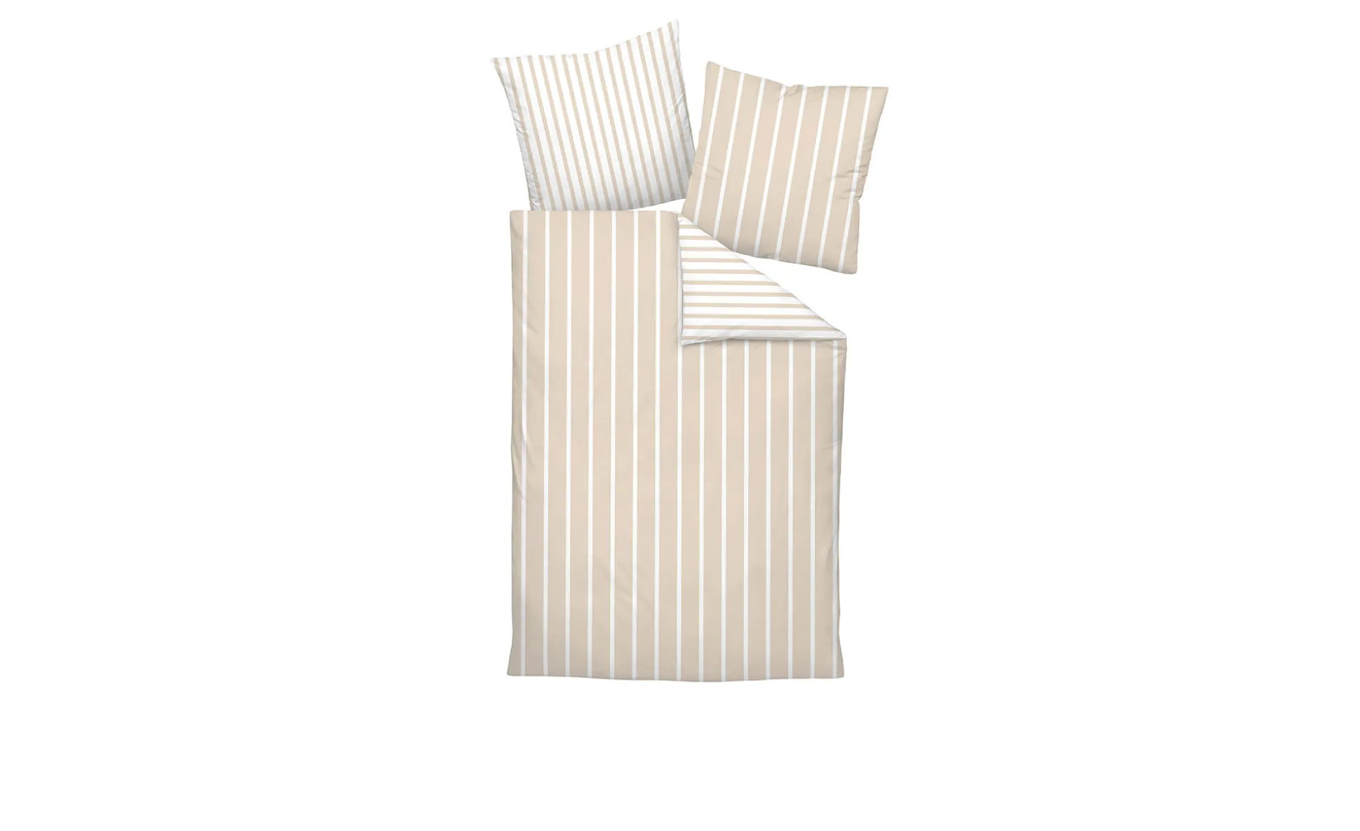 Satin-Bettwäsche 135 x 200 cm Beige