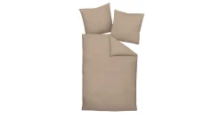 Satin-Bettwäsche 155 x 220 cm Taupe