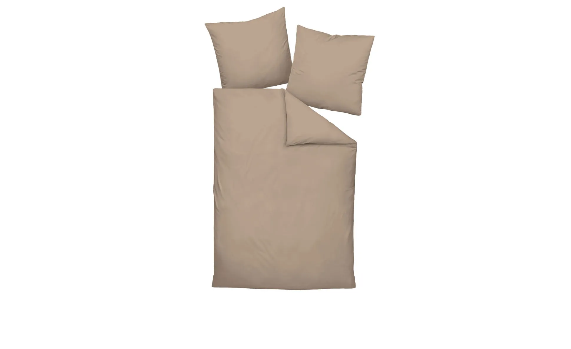 Satin-Bettwäsche 155 x 220 cm Taupe