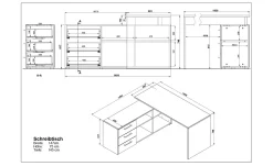 Winkelschreibtisch vito Podium